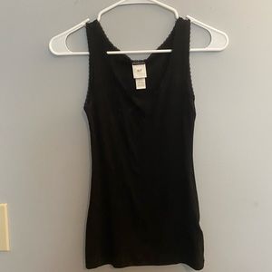 black lace trim tank top